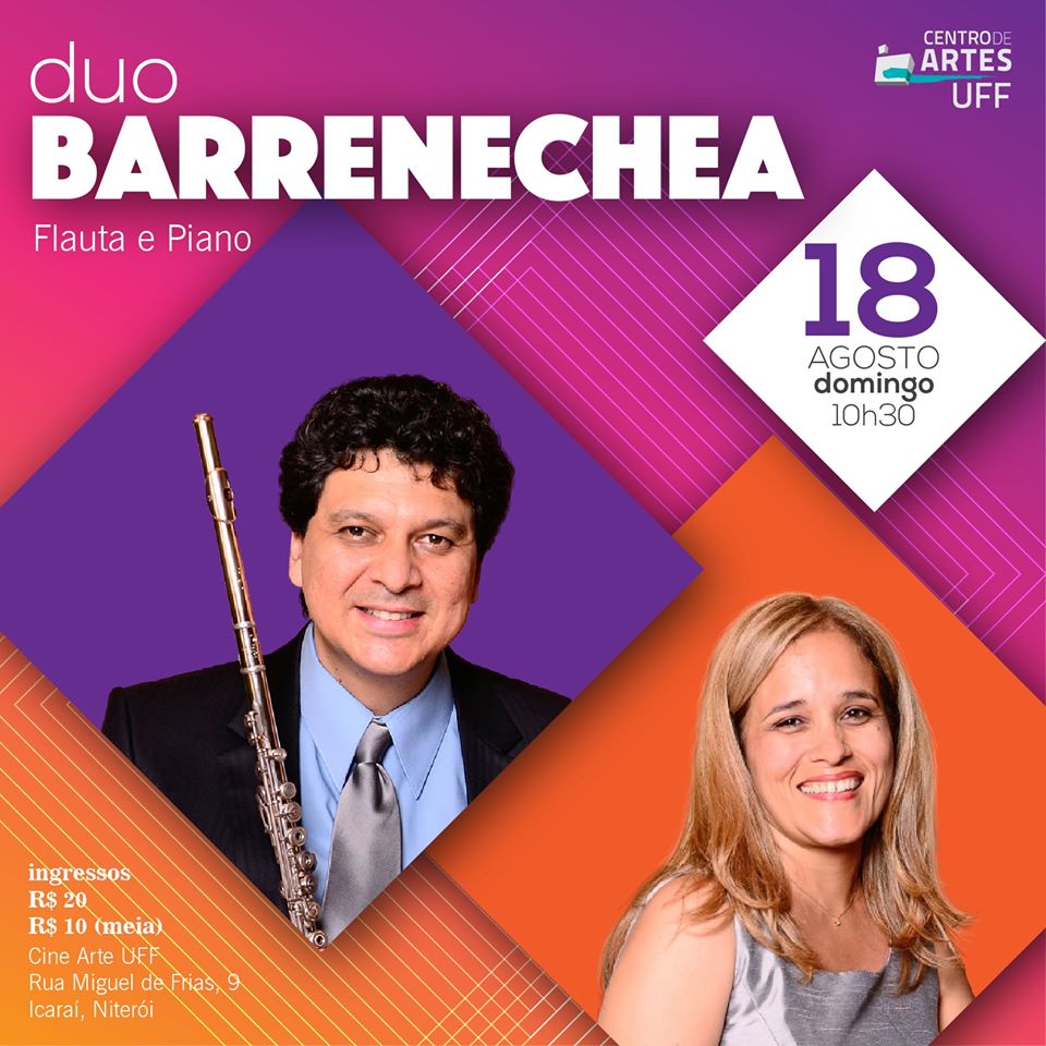 duo de flauta e piano Duo Barrenechea com Sérgio Barrenechea e Lúcia Barrenechea
